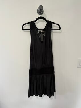 Ramy Brook Knit Crochet Trim Mini Tank Dress Size S